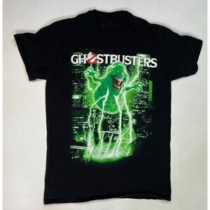 Ghostbusters Slimer Graphic T-shirt Women Small Black Short Sleeve